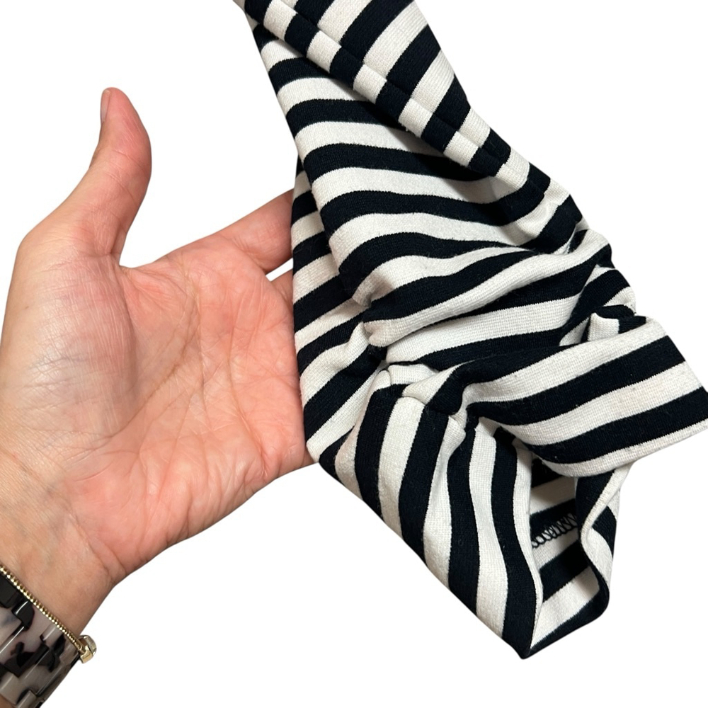 Ellen Tracy Black White Striped Blazer Jacket Women’s Medium Stretch Career - Picture 4 of 14